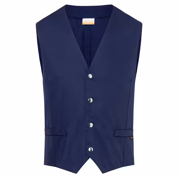 KARLOWSKY | Men's Waistcoat Kai – Navy - Size 46 - Tailored Fit - 4 Press Studs - 95°C Washable