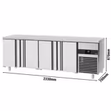 Koelwerkbank PREMIUM - 2330x700mm - met 4 deuren