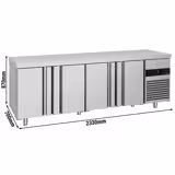 Hűtött munkaasztal PREMIUM - 2330x700 mm - GN 1/1 - 632 liter - 4 ajtóval