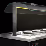 Топла количка за бюфет DANZIG - 1300 мм - за 3x GN 1/1 - с плъзгаща се табла - черна