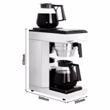 Filterkaffeemaschine - 1,8 Liter - 2,39 kW - mit 2 Warmhalteplatten & Thermokinetik - inkl. 2 Glaskannen