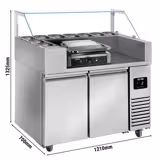 Stół chłodniczy sałatkowy Mini - 1210x700mm - 2‑drzwiowy - na 9x GN 1/6 - z nadstawką szklaną