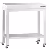PREMIUM stainless steel workbench - 800x600mm - with base shelf & castors