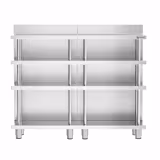 Tavolo da lavoro per bar - acciaio inox - 1200x600mm - con 4 ripiani