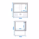 Table réfrigérée PREMIUM - 900 x 700 mm - avec 2 portes vitrées