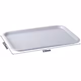 (6 stuks) Fastfood-dienblad - FAST FOOD - Polypropyleen - GN 1/1 - hoogte: 20mm - Grijs - antislip-oppervlak - geschikt voor vaatwasser