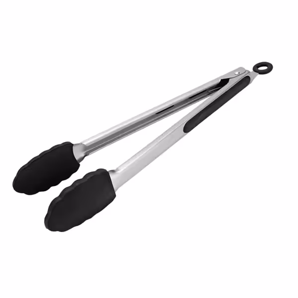 Pince de service – Embouts en silicone - Embouts dentelés - Longueur : 300mm - Acier inoxydable