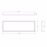 RVS display/dienblad - met rand - 800x250x40mm