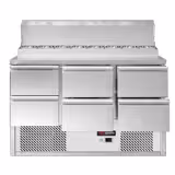 Zubereitungstisch Mini ECO - 1368mm - 6 Schubladen - für 8x GN 1/6