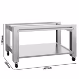 Support pour four à pizza - 1462x783x1185mm - Inox - avec roulettes, 1 étagère - compatible avec POP934ED