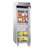 Frysskåp Rostfritt stål PREMIUM - GN 2/1 - 700 mm - 700 liter - ned till -20 °C - med 2 glasdörrar