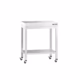 Edelstahl Arbeitstisch PREMIUM - 700x600mm - mit Grundboden & Rollen