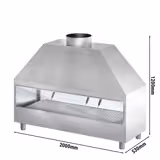 Houtskoolgrill - 2000mm - met glas