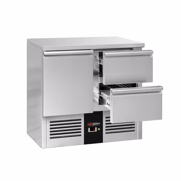 Kühltisch PREMIUM - 900x700mm - 1 Tür - 2 Schubladen