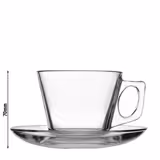 (24 pcs) AQUA - Coffee / tea cups - 195cc - incl. saucer