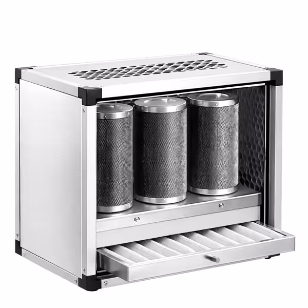 Frånluftssystem utan motor - 1 400 m³/h - med förfilter & aktivt kolfilter