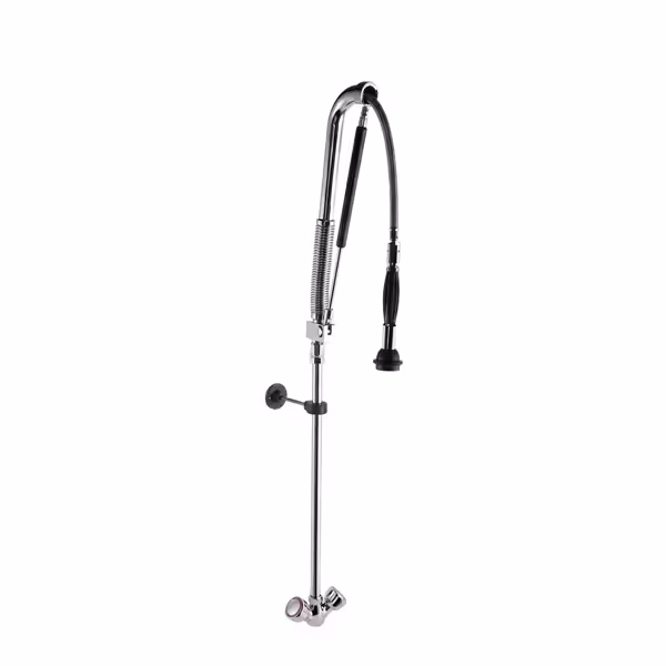 Ön Yıkama Duş Sprey Ünitesi 9000 - Duvara Monte - Musluklu - Çift Su Girişli - 140x430x1120 mm - Döner Ağızlı - Tek Kollu Karıştırıcılı - 2 Miksaj Vanalı - 1/2" Su Girişli - 3/4" Eviye Bağlantılı