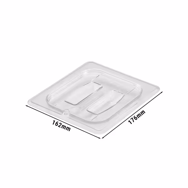 (6 unid) CAMBRO | CAMVIEW® - Tampa GN 1/6 em copolímero - com pega - Transparente - Sem BPA