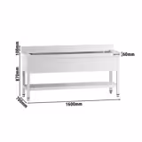 Chiuvetă cu cadru suport pentru oale 1,6 m - 1 cuvă lungime 140 x lăţime 50 x adâncime 35 cm