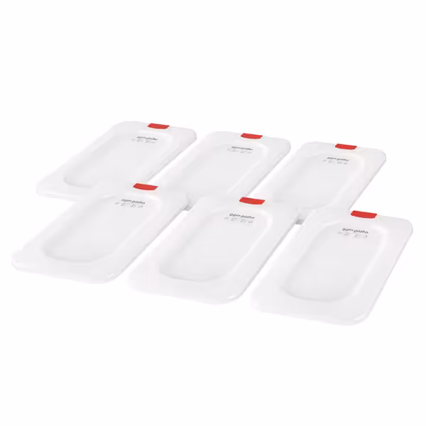 (6 adet) Polipropilen GN Kapak GN 1/9 - Şeffaf - 176x162x13mm