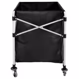Carrello portabiancheria - pieghevole - 300 litri - struttura in alluminio - nero