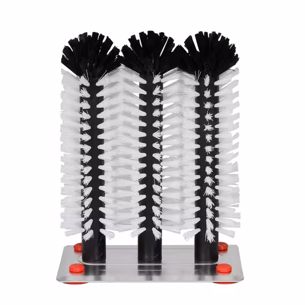 (2 szt.) FUCHS | DELFIN® Szczotka do mycia szklanek – 3 x 240 mm – z metalową podstawą – 1-2-3