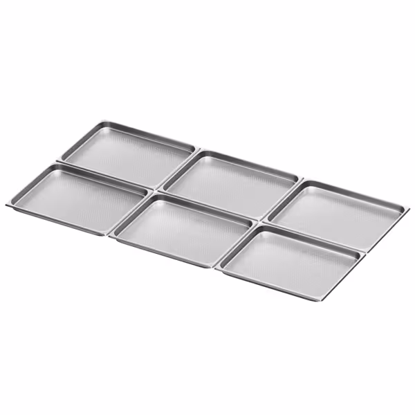 (6 stuks) RVS GN-bak GN 2/1 - geperforeerd - Diepte: 40mm
