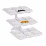 Tiered Buffet Stand with 18 Melamine Bowls – 140 × 140 mm Bowls - 320 × 460 × 412 mm