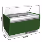 Ice Cream Serve Over Counter | LIAM - 1560mm - Static cooling - with LED lighting - for 13+13 x 5 litres Napoli pans - Green