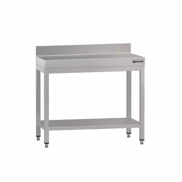 Mesa de trabalho aço inox ECO - 800x600mm - com base e rebordo posterior