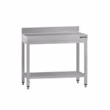 Edelstahl Arbeitstisch ECO - 800x600mm - mit Grundboden & Aufkantung