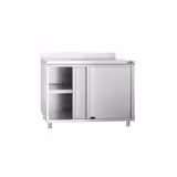 Armario de trabajo de acero Inox. - 1,0 m - con puerta corredera con zócalo