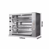Gas Rotations Hähnchengrill - 47,6 kW - mit 8 Spießen für bis zu 48 Hähnchen