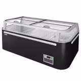 Îlot de congélation pour supermarché - Module de tête - 1850x850mm - 523 L - Couvercles coulissants en verre - Noir