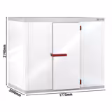Vriescel - 1775x3000mm x H2190mm - 8,60m³ - isolatie 100mm - zonder motor