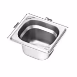 (6 buc) Recipient GN din oțel inoxidabil GN 1/6 - Înălțime: 100 mm