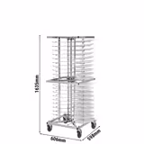 ترولي أطباق مزدوج - حتى 80 طبق مسطح - Ø 23 - 30 cm - مزود بعجلات