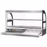 Vitrine chauffante pour poulet – 1,8 kW – 2 étagères – avec planche à découper extractible