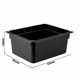 (6 Pezzi) Contenitore in Policarbonato GN 1/2 - Nero - Altezza: 150 mm