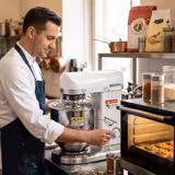 Планетарний міксер професійний - 7 л - 500 Вт - у комплекті: віночок, лопатка, гак - 3 швидкості - настільний