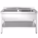 Spültisch PREMIUM - 1600x600mm - mit Grundboden - mit 1 Becken rechts
