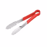Serving Tongs - Stainless Steel - with Silicone Handle - 22 cm - Red