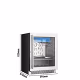 Dry Aging Fleischreifeschrank - 595mm - 98 Liter - 1 rahmenlose Glastür - Edelstahl