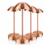 (4 pz) Lampada da tavolo LED ricaricabile - ALVA MICRO - dimmerabile a 3 livelli - IP54 - per interno/esterno - Ø 80mm - Rame