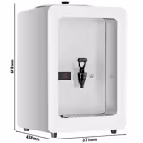 Mjölkvarmare PREMIUM - Digital - 10 liter - 1,8 kW - vit - inkl. tappkran - Temperatur: 0 °C till 85 °C