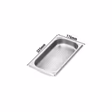 (6 pezzi) Contenitori in acciaio inox GN 1/3 - perforati - altezza: 40mm