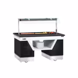 Buffet réfrigéré BELFAST - 1600mm - avec plaque réfrigérée - sur roulettes - pour 4x GN 1/1 - Noir
