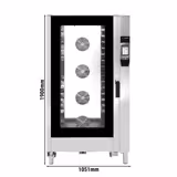 Bakery-Electric Commercial Combi Oven - Touchscreen Controls - 16x EN 600x400 - 7" touchscreen - incl. Automatic washing system & Core temperature probe