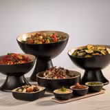 (6 pcs) Etagere / Buffet Stand - FRIDA - Melamine - Black - square - Height: 120mm - suitable for FRIDA bowls & trays