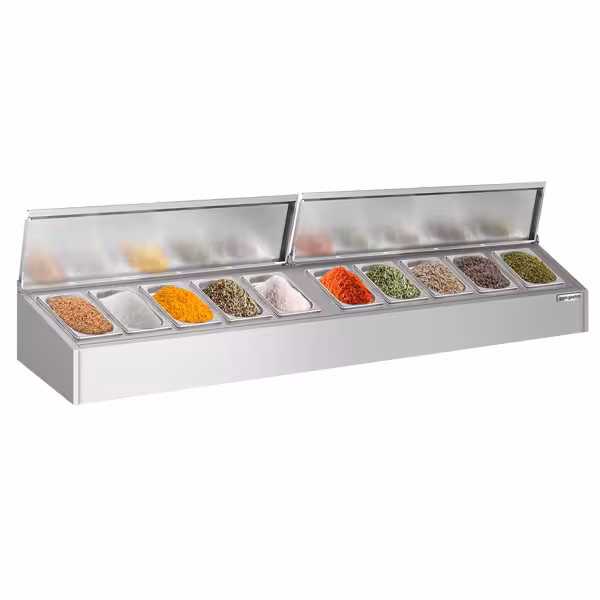Étagère supérieure pour épices – 10 × GN 1/4
